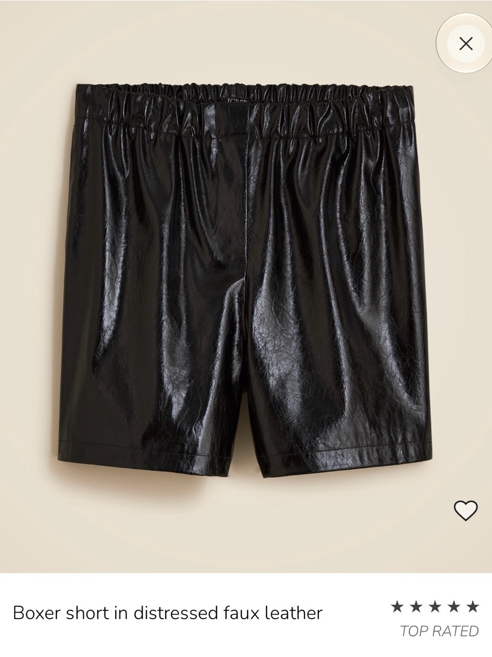 J. Crew Black Faux Leather Boxer Shorts